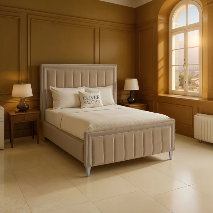 Hilton Panel Bed - Beige - Image 2