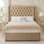 Wing Chesterfield Divan Bed - Beige