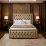 Hilton Chesterfield Bed - Beige