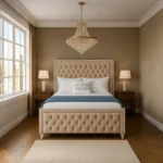 Sofia Chrome Bed - Beige