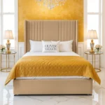 Wing Panel Divan Bed - Beig