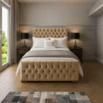 Florida Upholstered Bed - Beige
