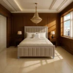 Hilton Panel Bed - Beige