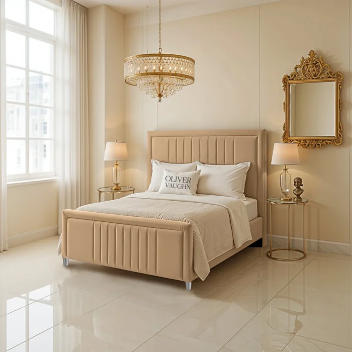 Elizabeth Panel Bed - Beige - Image 2