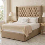 Wing Chesterfield Divan Bed - Beige - Image 2