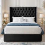 Luxury Wing Chesterfield Divan Bed - Black