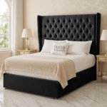 Wing Chesterfield Divan Bed - Black - Image 2