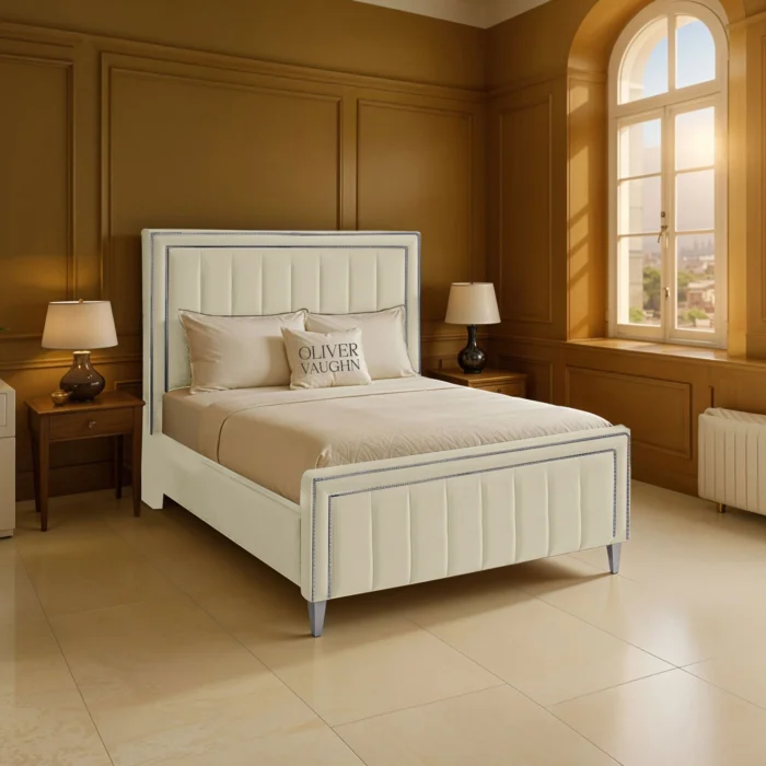 Hilton Panel Bed - Cream - Image 2