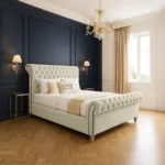 Luxury Sleigh Bed - Cream - Image 2