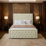 Hilton Chesterfield Bed - Cream