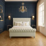 Luxury Sleigh Bed - Cream