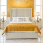 Wing Panel Divan Bed - Cream