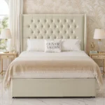 Wing Chesterfield Divan Bed - Cream