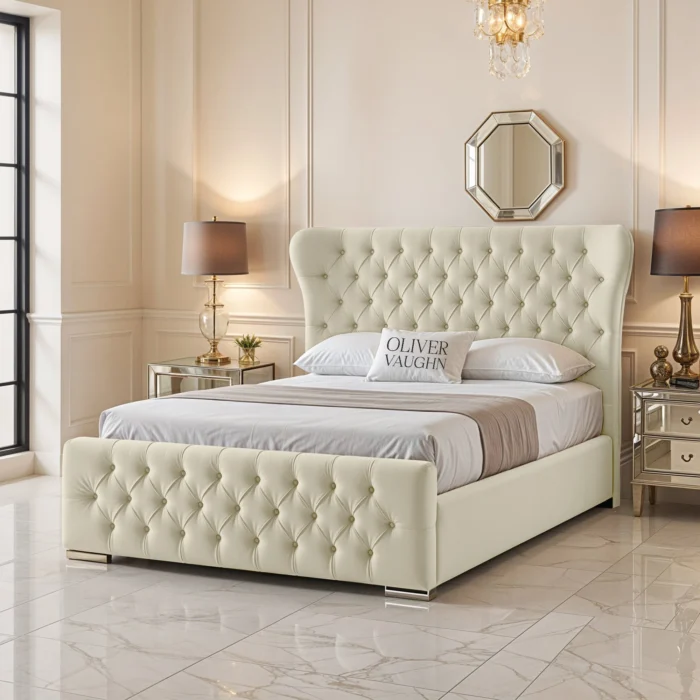Oxford Wing Bed - Cream - Image 2