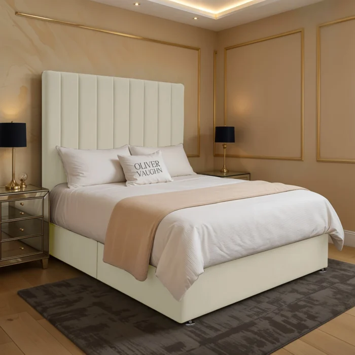 Panel Divan Bed - Cream - Image 2