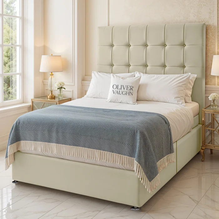 Cube Divan Bed - Cream - Image 2
