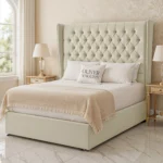 Wing Chesterfield Divan Bed - Cream - Image 2