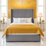 Wing Panel Divan Bed - Grey