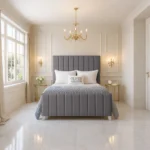 Elise Panel Bed - Grey