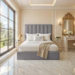 Panel Upholstered Bed - Grey