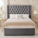 Wing Chesterfield Divan Bed - Grey