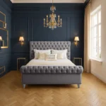 Luxury Sleigh Bed - Grey
