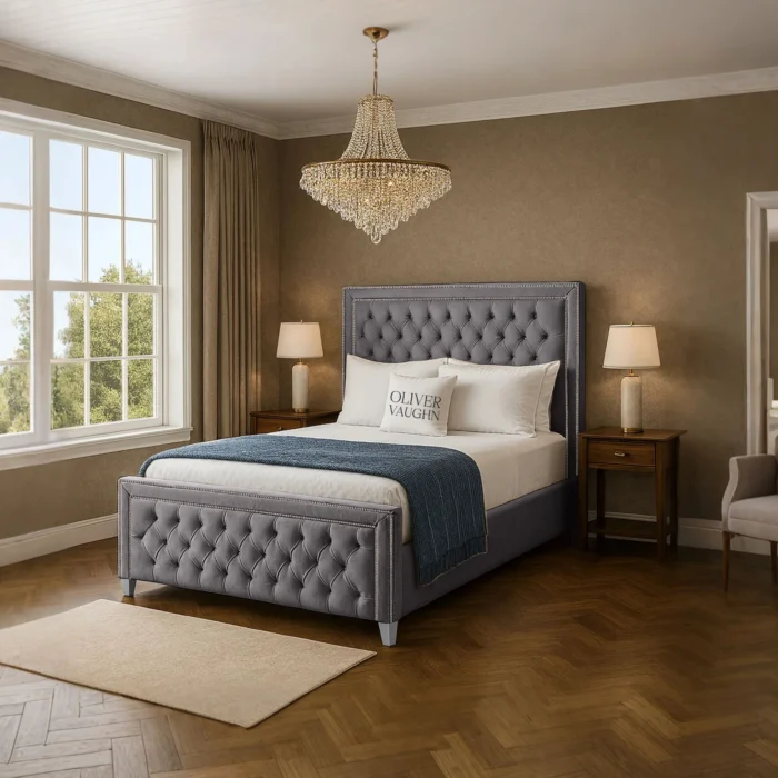 Sofia Chrome Bed - Grey - Image 2