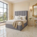 Panel Upholstered Bed - Grey - Image 2