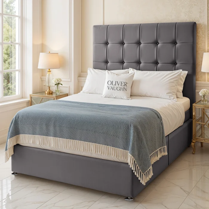 Cube Divan Bed - Grey - Image 2
