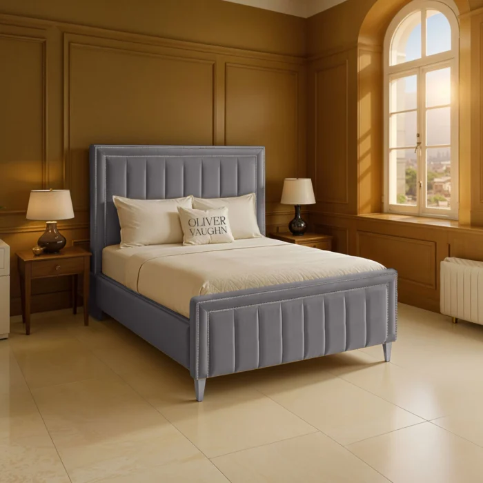 Hilton Panel Bed - Grey - Image 2