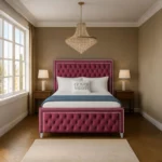 Sofia Chrome Bed - Maroon