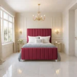 Elise Panel Bed - Maroon
