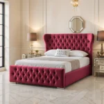 Oxford Wing Bed - Maroon - Image 2