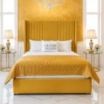 Wing Panel Divan Bed - Mustard