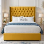 Luxury Wing Chesterfield Divan Bed - Mustard