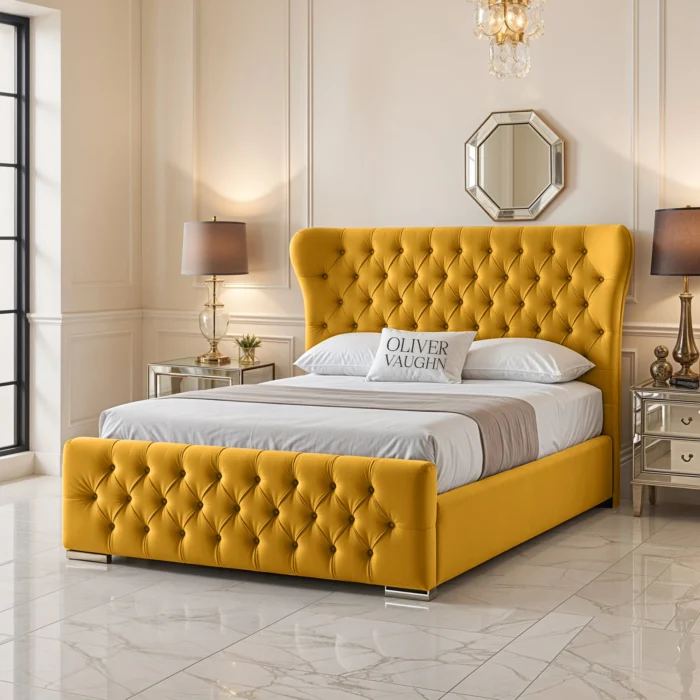 Oxford Wing Bed - Mustard - Image 2