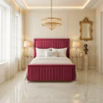 Elizabeth Panel Bed - Maroon