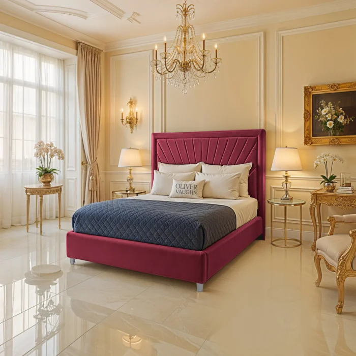 Hilton Sunrise Bed - Maroon - Image 2