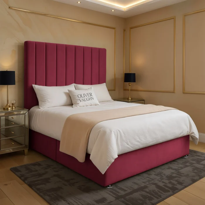 Panel Divan Bed - Maroon - Image 2