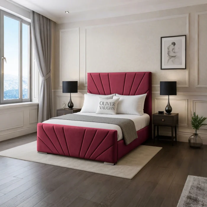 Diego Sunrise Bed - Maroon - Image 2