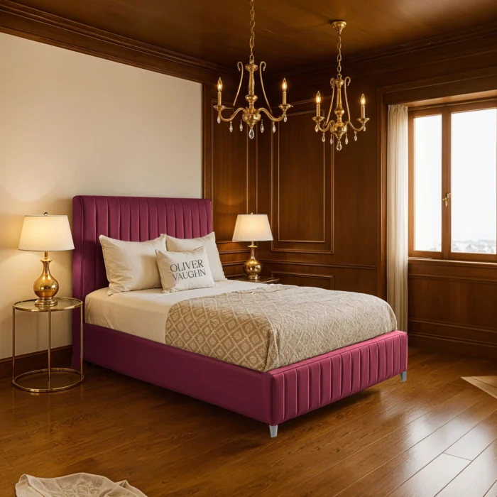 Chelsea Panel Bed - Maroon - Image 2