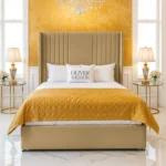 Wing Panel Divan Bed - Mink