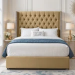 Luxury Wing Chesterfield Divan Bed - Mink