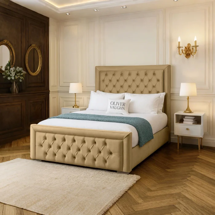 Hilton Chesterfield Bed - Mink - Image 2