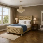 Sofia Chrome Bed - Mink - Image 2