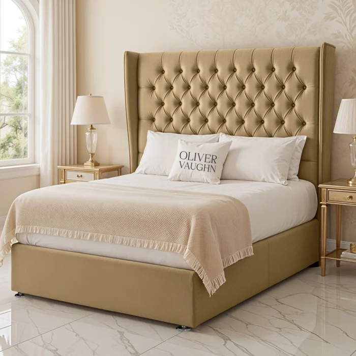 Wing Chesterfield Divan Bed - Mink - Image 2