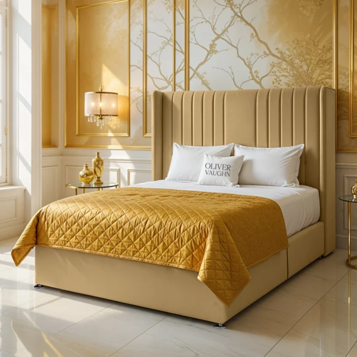 Wing Panel Divan Bed - Mink - Image 2