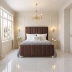 Elise Panel Bed - Mocca