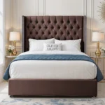 Luxury Wing Chesterfield Divan Bed - Mocca