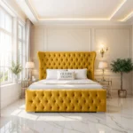 Oxford Wing Bed - Mustard